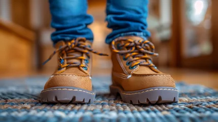 Foto op Canvas Close-up, schoolboy shoes © chloecor