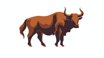 Bull horn animal silhouette farm icon. Isolated and