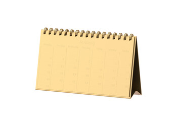 Golden calendar isolated on white background. 3d render