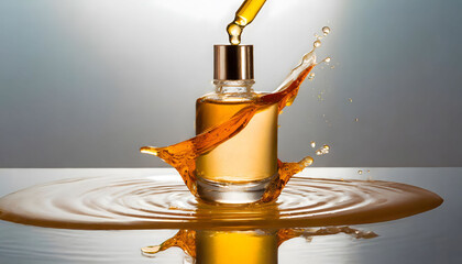 Glowing Elixir: Captivating Beauty and Refreshment in Liquid Bliss. Skin Care Serum. Cosmetic.