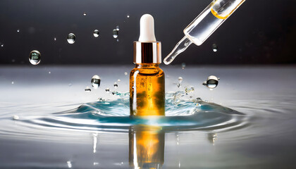 Glowing Elixir: Captivating Beauty and Refreshment in Liquid Bliss. Skin Care Serum. Cosmetic.