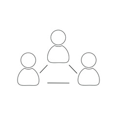 a symbol of a person, a business team. teamwork, partners, business management, idea, leader, contour icons highlighted on a white background