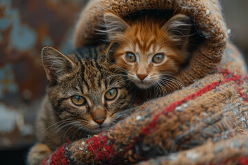 A compassionate act of fostering a homeless pet, providing love and care to an animal in need. Concept of animal adoption and welfare. Generative Ai.