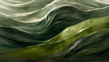 horizontal banner with waves modern waves background illustration with dark green olive drab and...