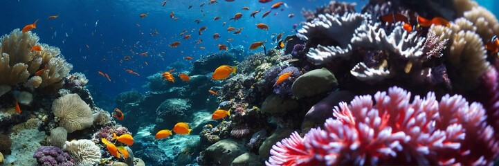 fish in aquarium. coral reef in the sea