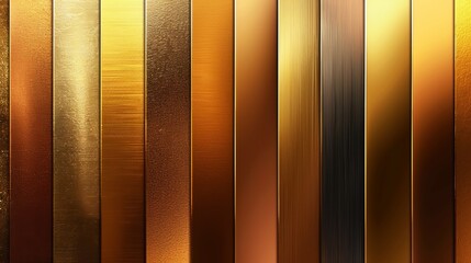 A set of smooth golden premium gradient swatches provides a palette for gold, platinum, bronze, copper, rose gold, aluminum, and other metals, enhancing luxurious design projects