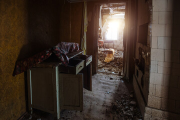 Old rotten abandoned house interior