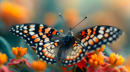 Photo of a butterfly on flowers