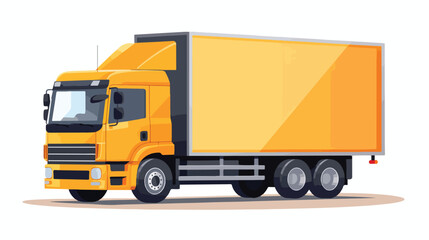Fototapeta na wymiar Cargo truck with carton boxes over white background