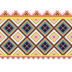 Beautiful seamless pattern handmade ikat art.folk embroidery and Mexican style. Aztec geometric art...
