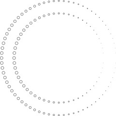 Dotted circular spiral halftone frame. Element for design