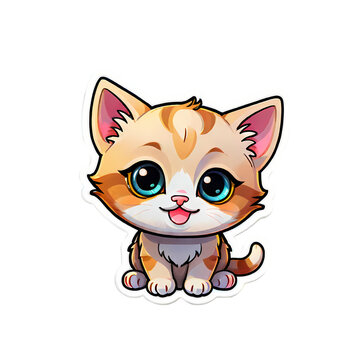 Cute Kitten Digital Sticker