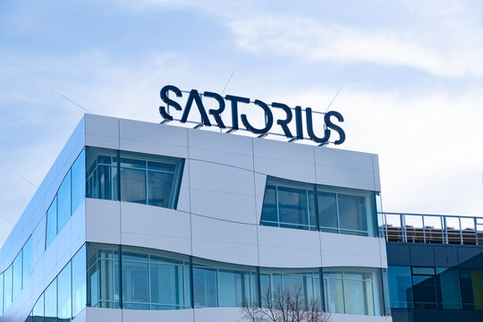 Sartorius company building, biopharmaceutical industry and laboratory, drug development, laboratory and pharmaceutical equipment, German company headquartered in Goettingen, Germany - March 31, 2024