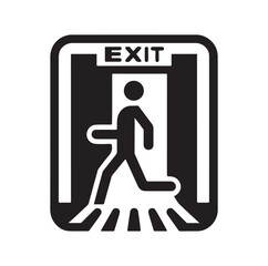 Emergency exit Vector illustration, escape route sign and symbol