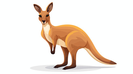 Cartoon kangaroo icon 2d flat cartoon vactor illust