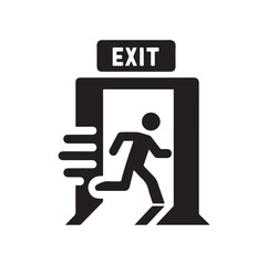 Emergency exit Vector illustration, escape route sign and symbol