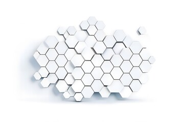 Abstract white hexagon background, abstract 3d rendered illustration of a molecule background