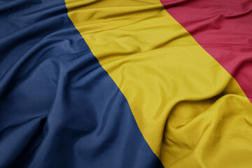 waving colorful national flag of chad.
