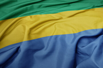 waving colorful national flag of gabon.