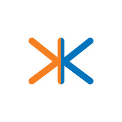 Round dots Letter kk logo design business icon vector