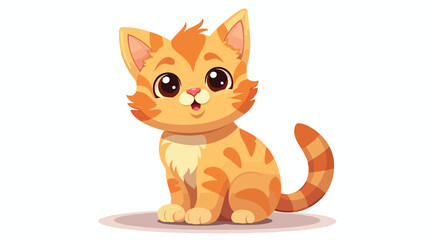 Cat cartoon vector icon Cute and happy cat vector i