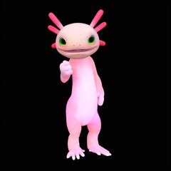 ウーパールーパー　3DCGレンダリング