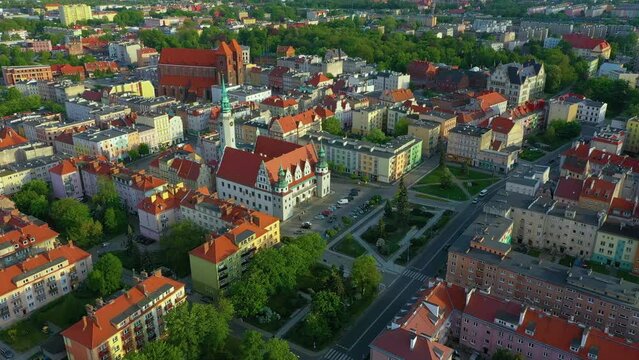 Market Square Brzeg Ratusz Rynek Aerial View Poland