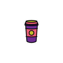 Original vector illustration. The icon of hot coffee in a paper cup.