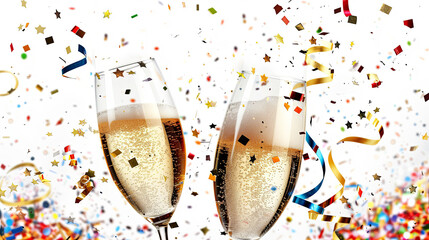 A photorealistic image of a celebration on a white background, captured by ThatOtherGuy with vibrant colors and joyful atmosphere.