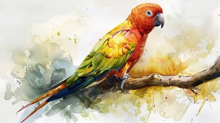 A compilation of watercolor artworks showcasing various parrot species.




