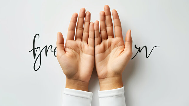 A photorealistic image on a white background evokes feelings of gratitude in this striking visual.