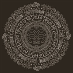 Ancient Mayan Civilization. Old school tattoo collection. Maya, Aztecs, Incas. Sunstone, pyramids, glyphs, Kukulkan. Ancient Mexican mesoamerican culture. Vintage traditional tattoo style