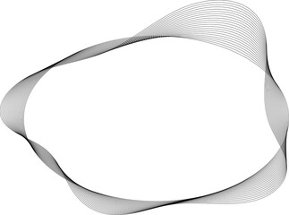 Oval frame fluid forms with line blend effect. Technology concept