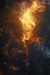 A staff that channels elemental forces, its ends sparking with electricity or wreathed in flames based on its wielders command