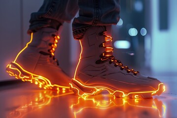Boots that amplify the wearers speed and agility, leaving a trail of glowing footprints in their wake 