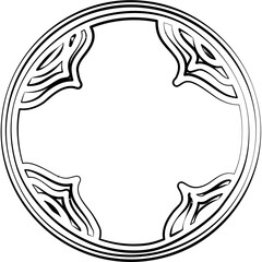 Circle frame. Hand drawn design elements