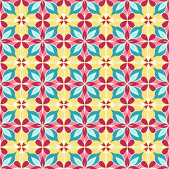 Fototapeta premium Singapore Peranakan seamless pattern, seamless tile, colorful background, Peranakan culture, Nyonya motifs, Nyonya pattern for gift paper, card, textile, and product design
