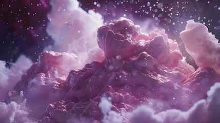 Revealing the Sugary Secrets of the Celestial Cosmos:A Conspiracy Theorist's Dreamlike Encounter with a Colossal Cloud Confection - obrazy, fototapety, plakaty