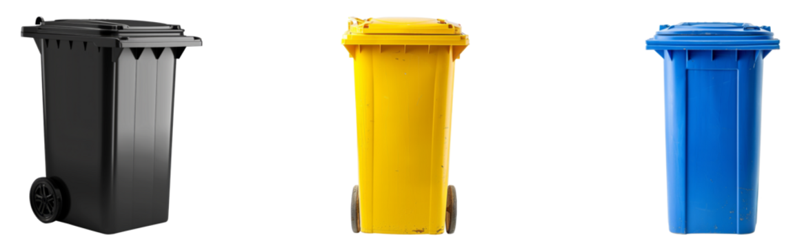 Garbage Bin set Isolated on Transparent Background