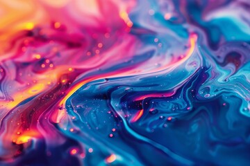 Abstract Liquid Explosion, Colorful Curved Wave Pattern