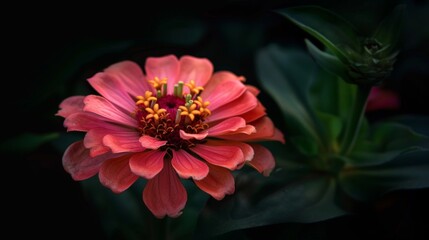 Pink flower with yellow stamens