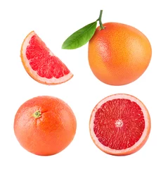  Fresh ripe grapefruits isolated on white, set © New Africa