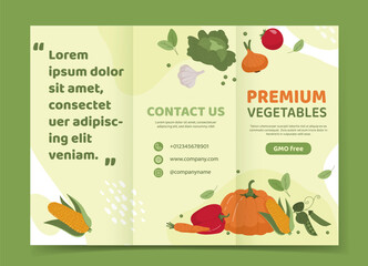 Brochure with vegetables vector concept