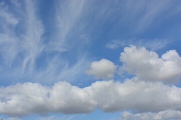Fototapeta na wymiar Summer blue sky cloud background. Beauty clear cloudy in sunshine.