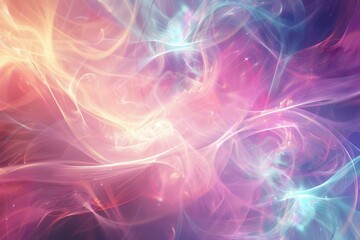 Abstract Background with Fractal Waves of Colorful Magic Energy and Light, Digital Art