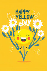 Flat design illustration for Yellow Day concept. Vertical design