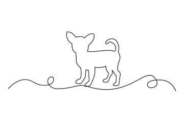 Continuous line cat drawing. Minimalist feline art. Single stroke design. Vector illustration. EPS 10.