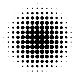 Optical illusion dot grid. Concentric circles creating a visual effect. Black on white abstract pattern. Vector illustration. EPS 10.