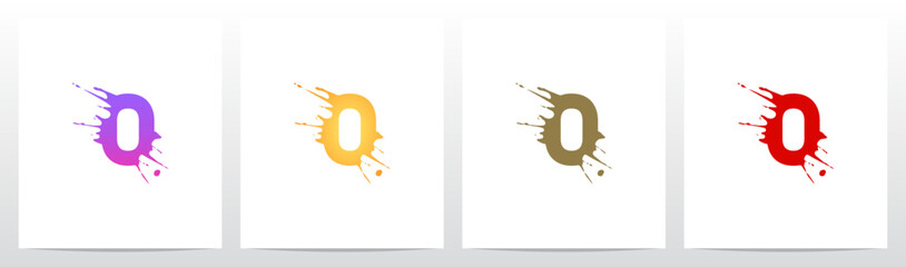 Splash Splatter Letter Initial Logo Design O