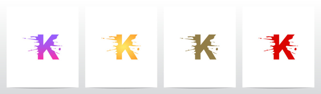 Splash Splatter Letter Initial Logo Design K
